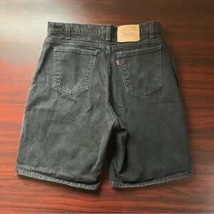 Vintage Levis 560 Shorts Men's 36x1 Black Loose Fit Orange Tab 90s USA